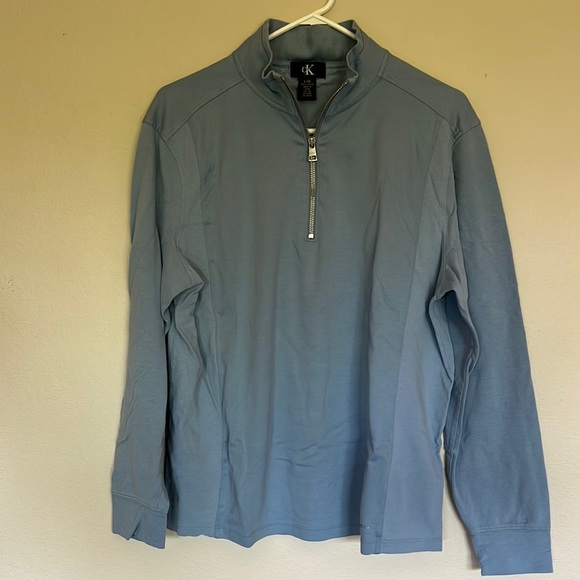 Mens Calvin Klein Light Blue 1/4 Zip Pullover Large - Picture 1 of 2